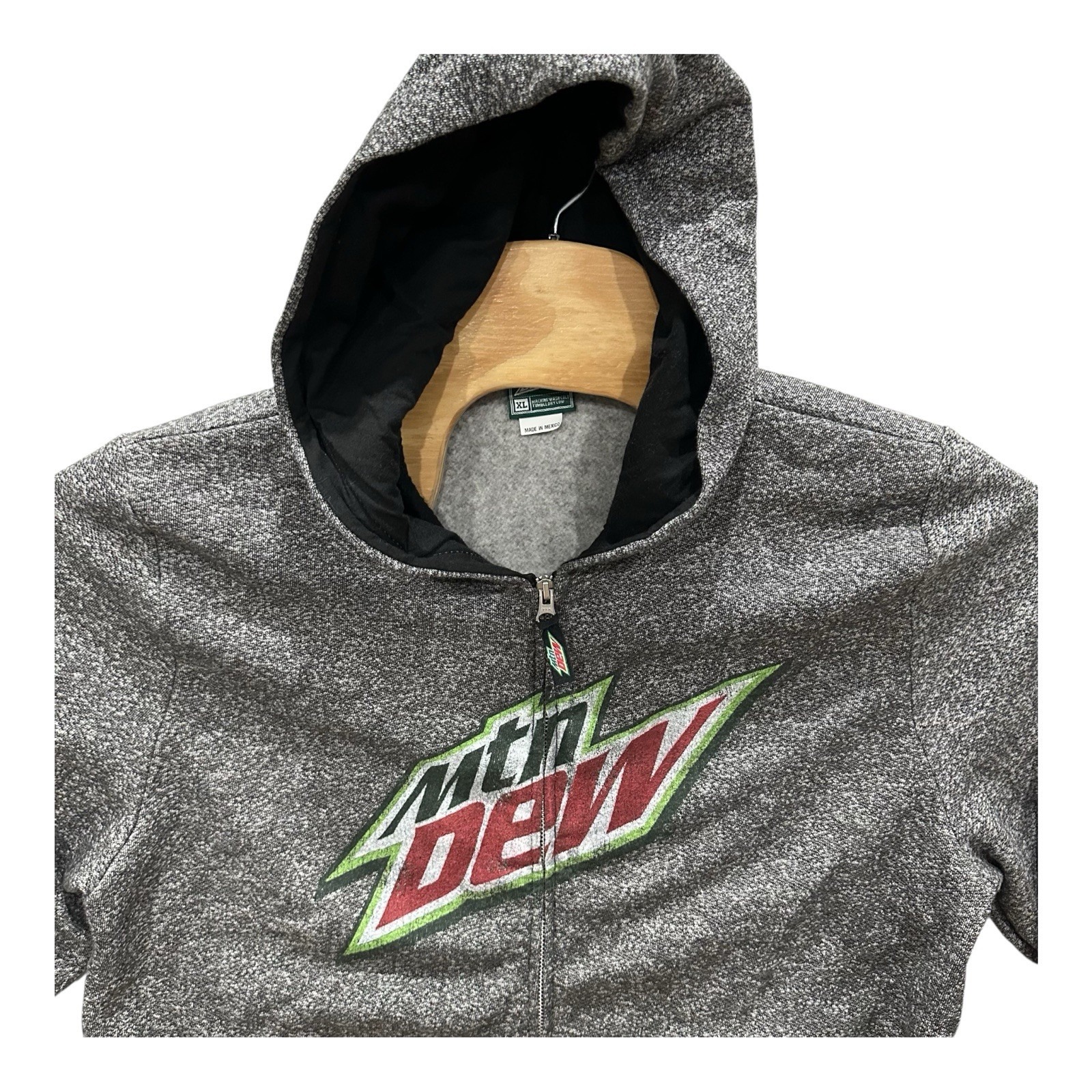 Mountain Dew Sweatshirt Hoodie Adult Xl Full Zip Rare Graphic Print Vintage Y2k